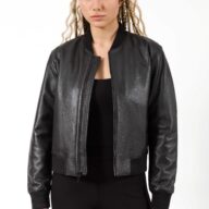 HELENE SHEEP BLACK - AUTHENTIC WOMENS BLACK LEATHER JACKET