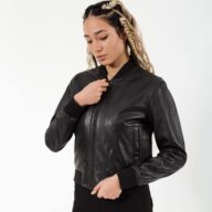 HELENE SHEEP BLACK - AUTHENTIC WOMENS BLACK LEATHER JACKET