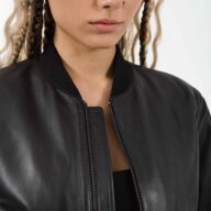 HELENE SHEEP BLACK - AUTHENTIC WOMENS BLACK LEATHER JACKET