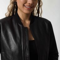 HELENE SHEEP BLACK - AUTHENTIC WOMENS BLACK LEATHER JACKET