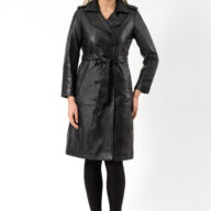 BERLIN SHEEP BLACK - AUTHENTIC WOMENS BLACK LEATHER COAT