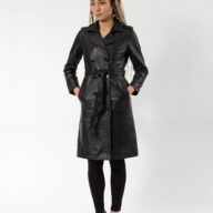 BERLIN SHEEP BLACK - AUTHENTIC WOMENS BLACK LEATHER COAT