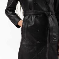BERLIN SHEEP BLACK - AUTHENTIC WOMENS BLACK LEATHER COAT