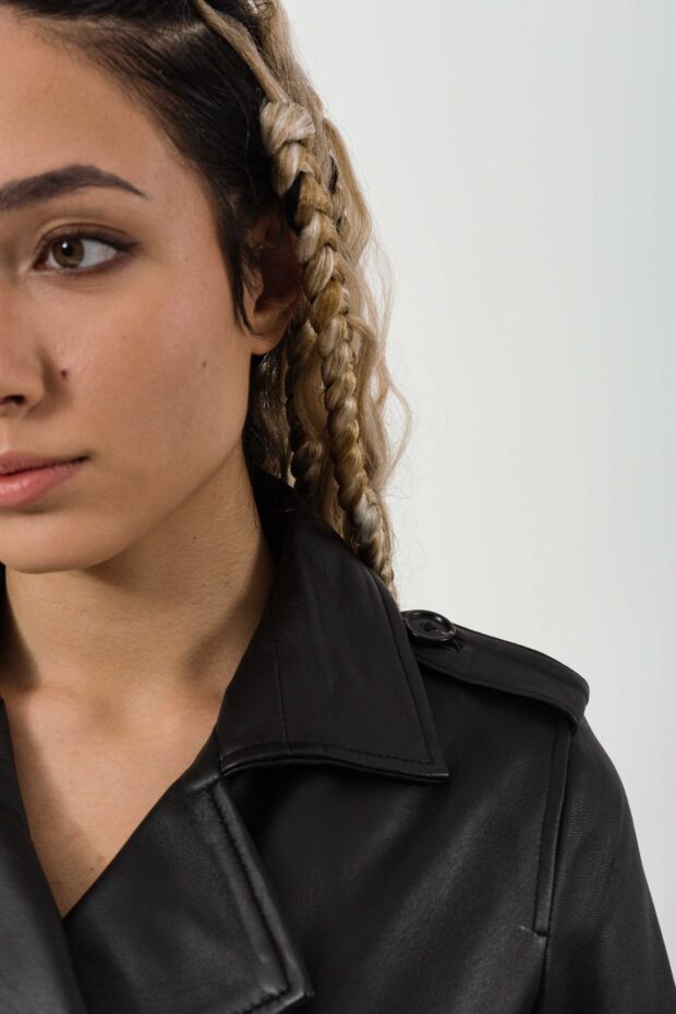 BERLIN SHEEP BLACK - AUTHENTIC WOMENS BLACK LEATHER COAT