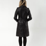 BERLIN SHEEP BLACK - AUTHENTIC WOMENS BLACK LEATHER COAT