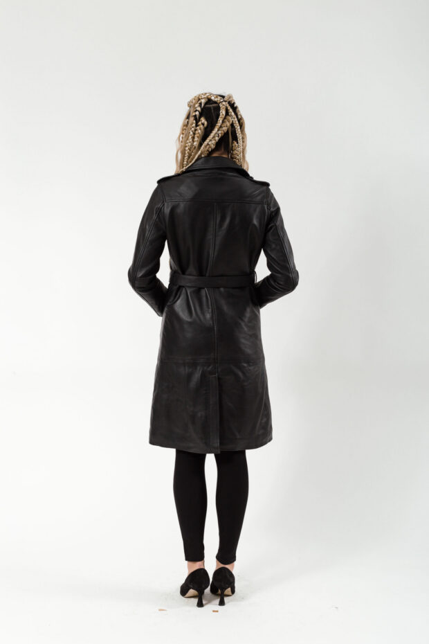 BERLIN SHEEP BLACK - AUTHENTIC WOMENS BLACK LEATHER COAT