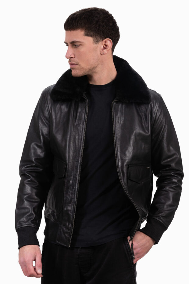 JULIET BUFFALO BLACK - AUTHENTIC MENS BLACK LEATHER JACKET