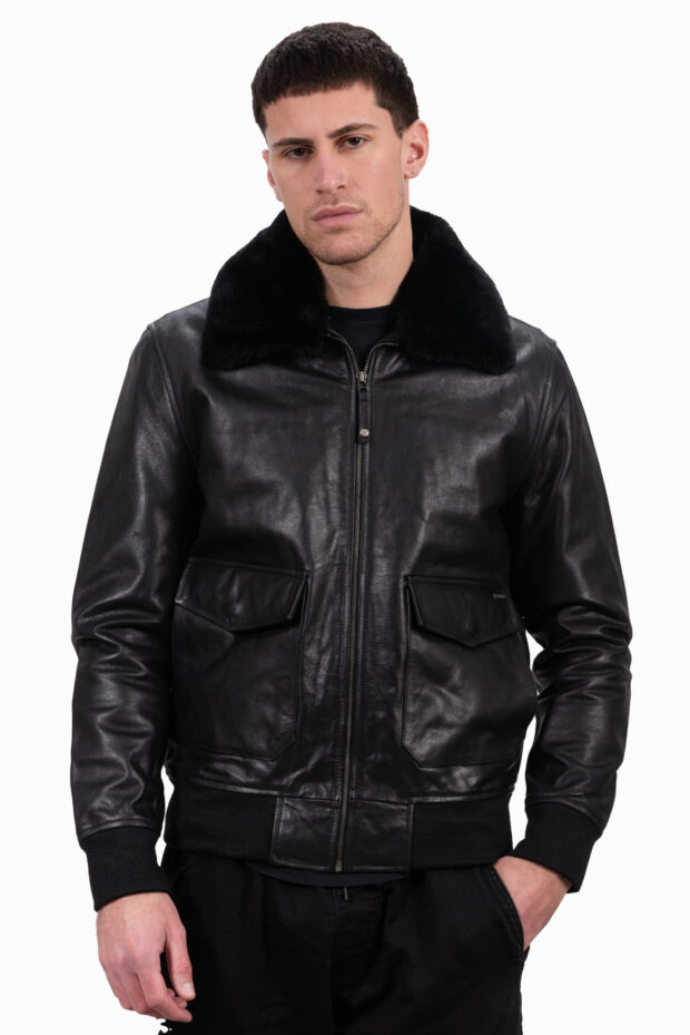 JULIET BUFFALO BLACK - AUTHENTIC MENS BLACK LEATHER JACKET