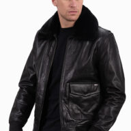JULIET BUFFALO BLACK - AUTHENTIC MENS BLACK LEATHER JACKET