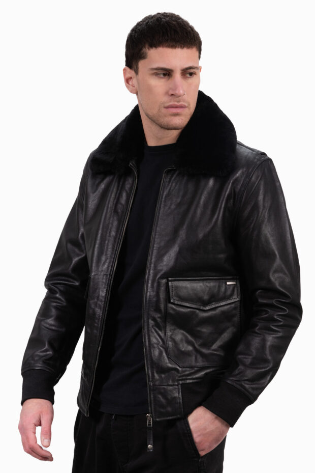 JULIET BUFFALO BLACK - AUTHENTIC MENS BLACK LEATHER JACKET
