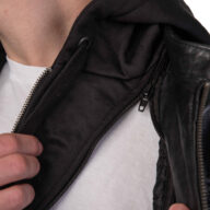 KAPPA BUFFALO BLACK - AUTHENTIC MENS BLACK LEATHER JACKET