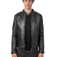 ROMEO SHEEP BLACK - AUTHENTIC MENS BLACK LEATHER JACKET