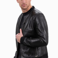 SUGAR BUFFALO BLACK - AUTHENTIC BLACK MENS LEATHER JACKET