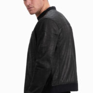 SUGAR VINTAGE SHEEP BLACK - AUTHENTIC BLACK MENS LEATHER JACKET