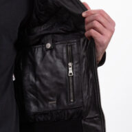 SUGAR BUFFALO BLACK - AUTHENTIC BLACK MENS LEATHER JACKET