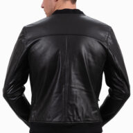 SUGAR BUFFALO BLACK - AUTHENTIC BLACK MENS LEATHER JACKET