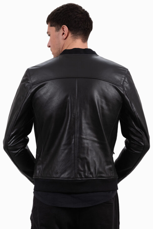 SUGAR BUFFALO BLACK - AUTHENTIC BLACK MENS LEATHER JACKET