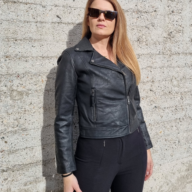 MEDEA VINTAGE SHEEP BLACK - AUTHENTIC WOMENS BLACK LEATHER JACKET