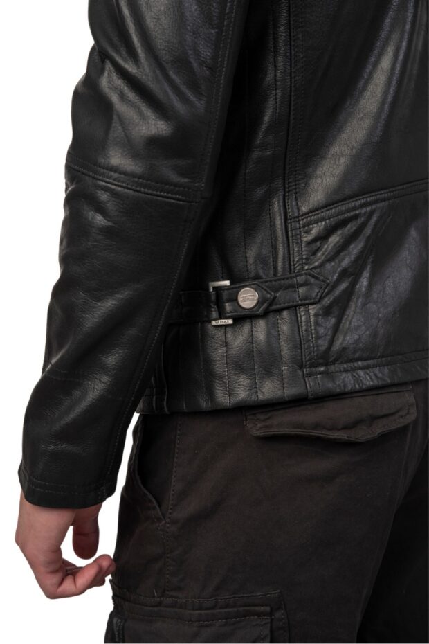 ALPHA BUFFALO BLACK - AUTHENTIC MENS BLACK LEATHER JACKET