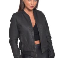NIOVI SHEEP VINTAGE SHEEP BLACK - AUTHENTIC WOMENS BLACK LEATHER JACKET