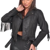 CRAZY HORSE VINTAGE SHEEP BLACK - AUTHENTIC WOMENS LEATHER BLACK JACKET