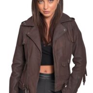 CHEROKEE VINTAGE SHEEP BROWN - AUTHENTIC WOMENS LEATHER BROWN JACKET