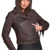 CRAZY HORSE VINTAGE SHEEP BROWN - AUTHENTIC WOMENS LEATHER BROWN JACKET