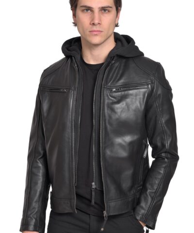 KAPPA SHEEP BLACK - AUTHENTIC MENS BLACK LEATHER JACKET