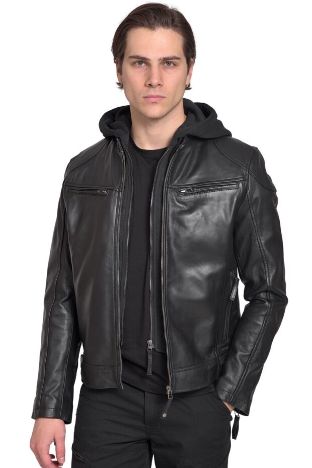 KAPPA SHEEP BLACK - AUTHENTIC MENS BLACK LEATHER JACKET