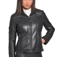 PANDORA SHEEP BLACK - AUTHENTIC WOMENS BLACK LEATHER JACKET