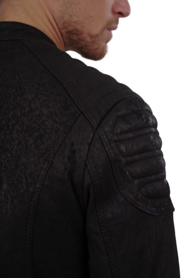 YANKEE SHEEP VINTAGE BLACK - AUTHENTIC MENS BLACK LEATHER JACKET