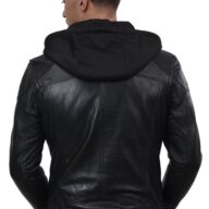 KAPPA BUFFALO BLACK - AUTHENTIC MENS BLACK LEATHER JACKET