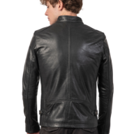 ALPHA BUFFALO BLACK - AUTHENTIC MENS BLACK LEATHER JACKET