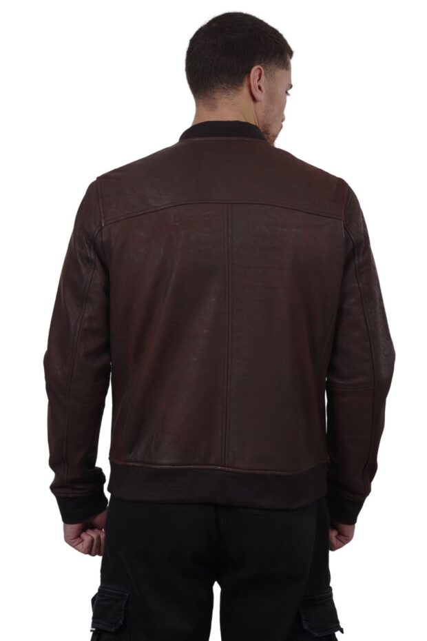 SUGAR VINTAGE SHEEP BROWN - AUTHENTIC BROWN MENS LEATHER JACKET