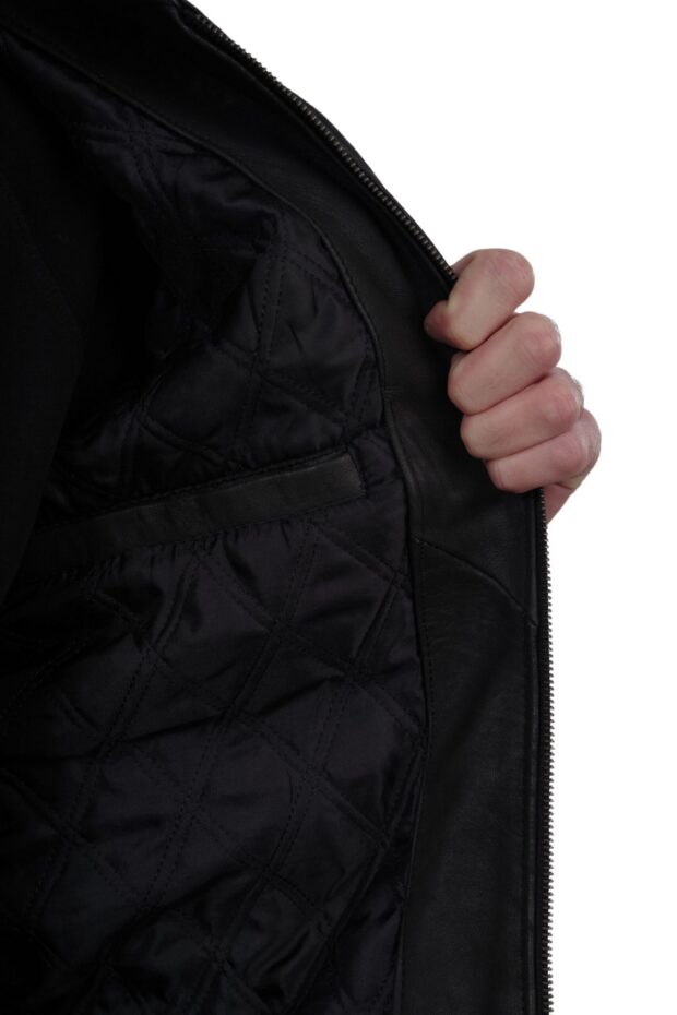 SUGAR VINTAGE SHEEP BLACK - AUTHENTIC BLACK MENS LEATHER JACKET