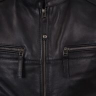 ROUTE 66 COWHIDE BLACK - AUTHENTIC BLACK MENS SLEEVELSS LEATHER JACKET
