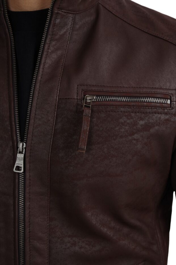 ALPHA VINTAGE SHEEP BROWN - AUTHENTIC MENS BLACK LEATHER JACKET