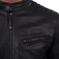 DELTA SHEEP BLACK - AUTHENTIC MENS BLACK LEATHER JACKET