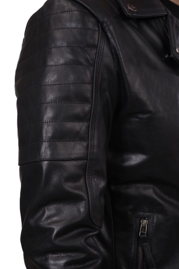 CHARLIE BUFFALO BLACK - AUTHENTIC MENS BLACK LEATHER JACKET