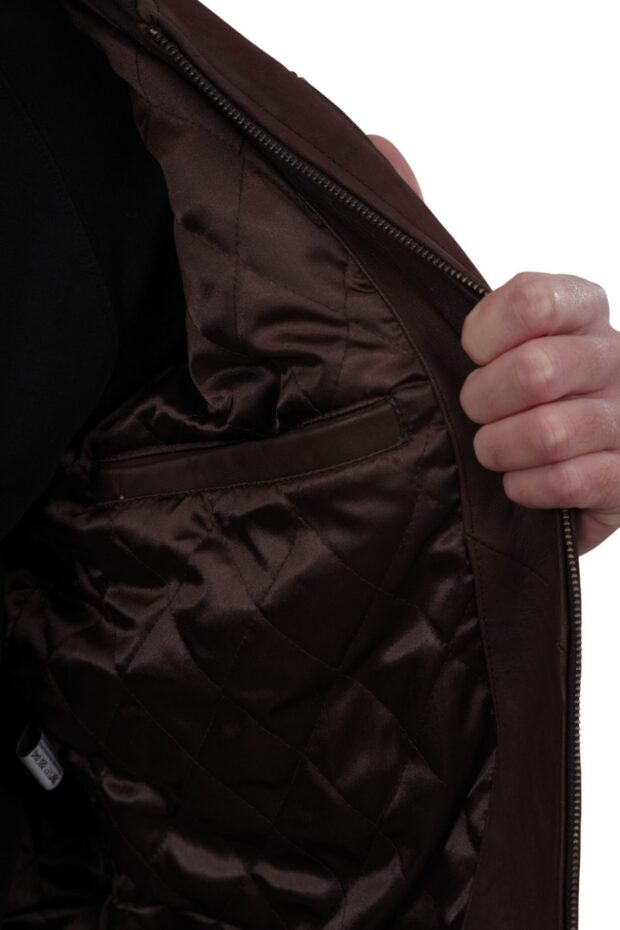 SUGAR VINTAGE SHEEP BROWN - AUTHENTIC BROWN MENS LEATHER JACKET
