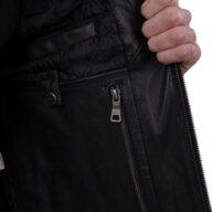 ROUTE 66 COWHIDE BLACK - AUTHENTIC BLACK MENS SLEEVELSS LEATHER JACKET