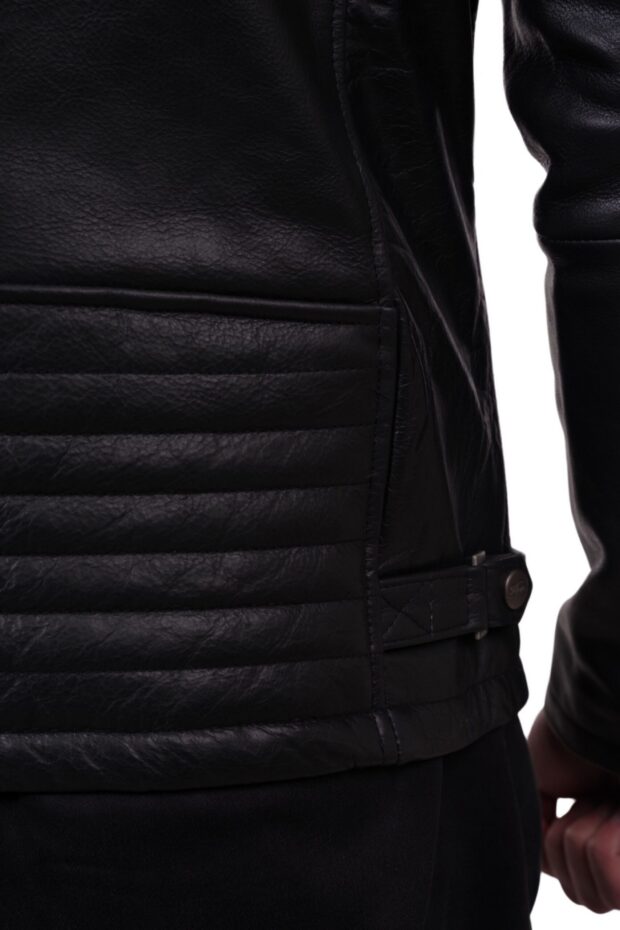 DELTA BUFFALO BLACK - AUTHENTIC BLACK MENS LEATHER JACKET