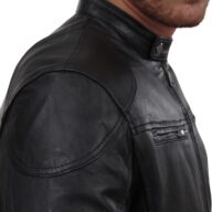 KAPPA BUFFALO BLACK - AUTHENTIC MENS BLACK LEATHER JACKET