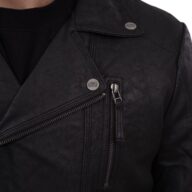OSCAR SHEEP VINTAGE BLACK - AUTHENTIC MENS BLACK LEATHER JACKET