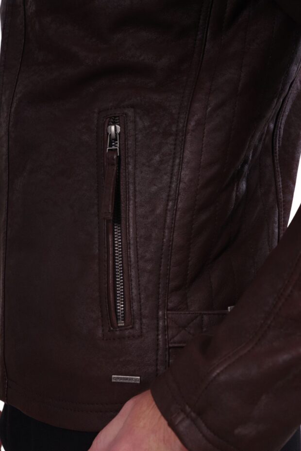 ALPHA VINTAGE SHEEP BROWN - AUTHENTIC MENS BLACK LEATHER JACKET