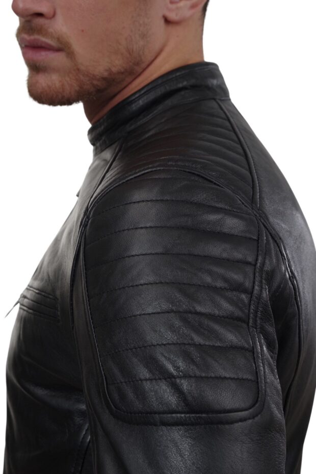 DELTA SHEEP BLACK - AUTHENTIC MENS BLACK LEATHER JACKET