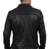 HOLLAND COWHIDE BLACK - AUTHENTIC MENS BLACK LEATHER JACKET