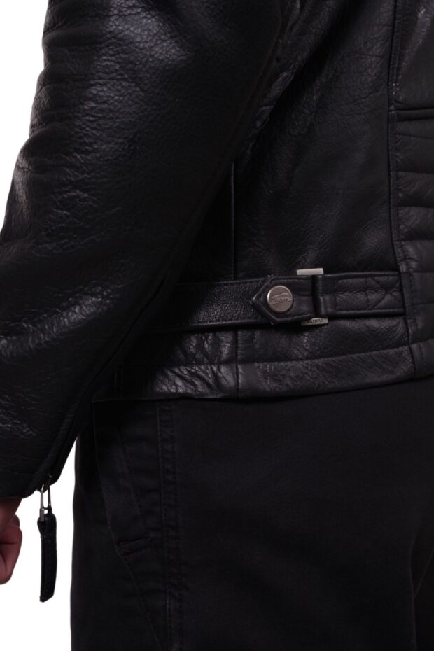 DELTA BUFFALO BLACK - AUTHENTIC BLACK MENS LEATHER JACKET