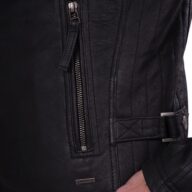 ALPHA VINTAGE SHEEP BLACK - AUTHENTIC MENS BLACK LEATHER JACKET