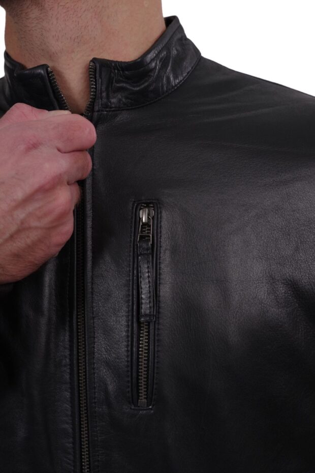 ECHO BUFFALO BLACK - AUTHENTIC MENS BLACK LEATHER JACKET